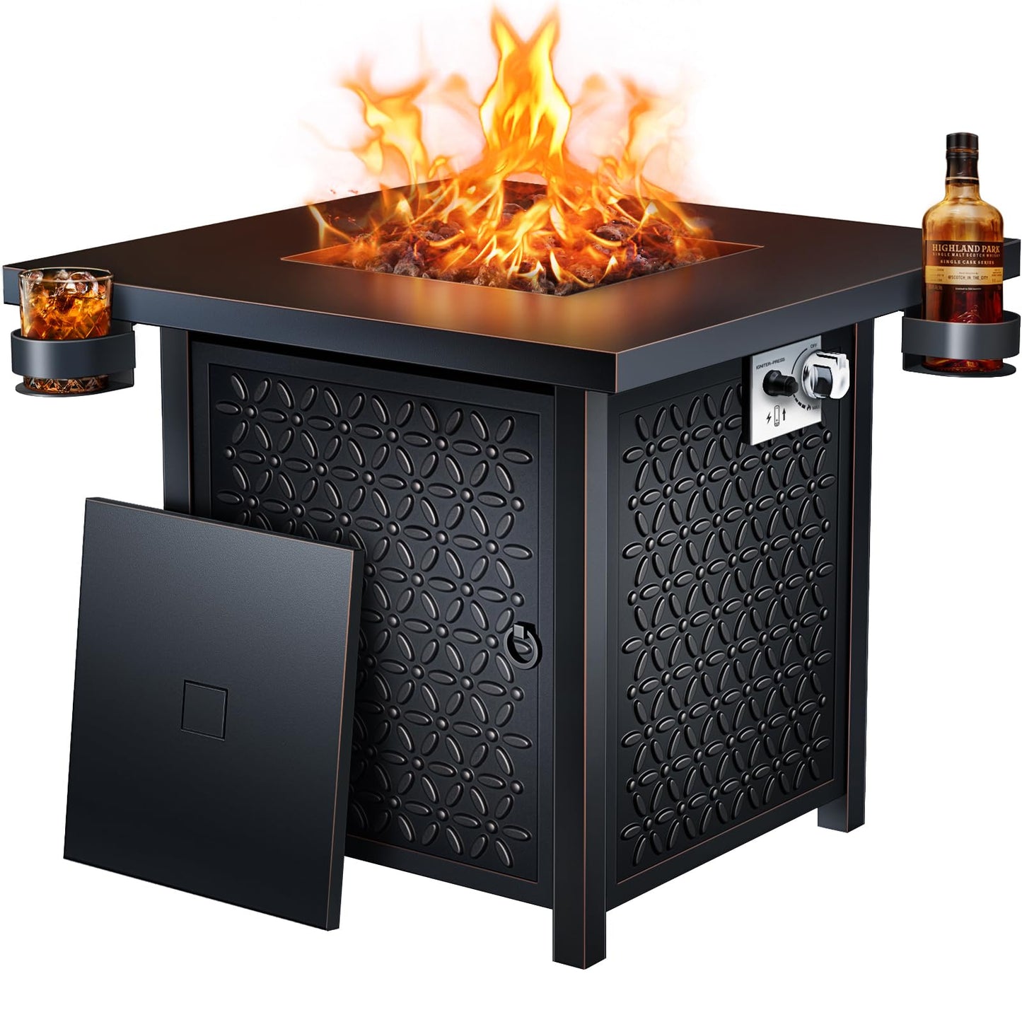 Ciays 32" Propane Fire Pit Table with Lid