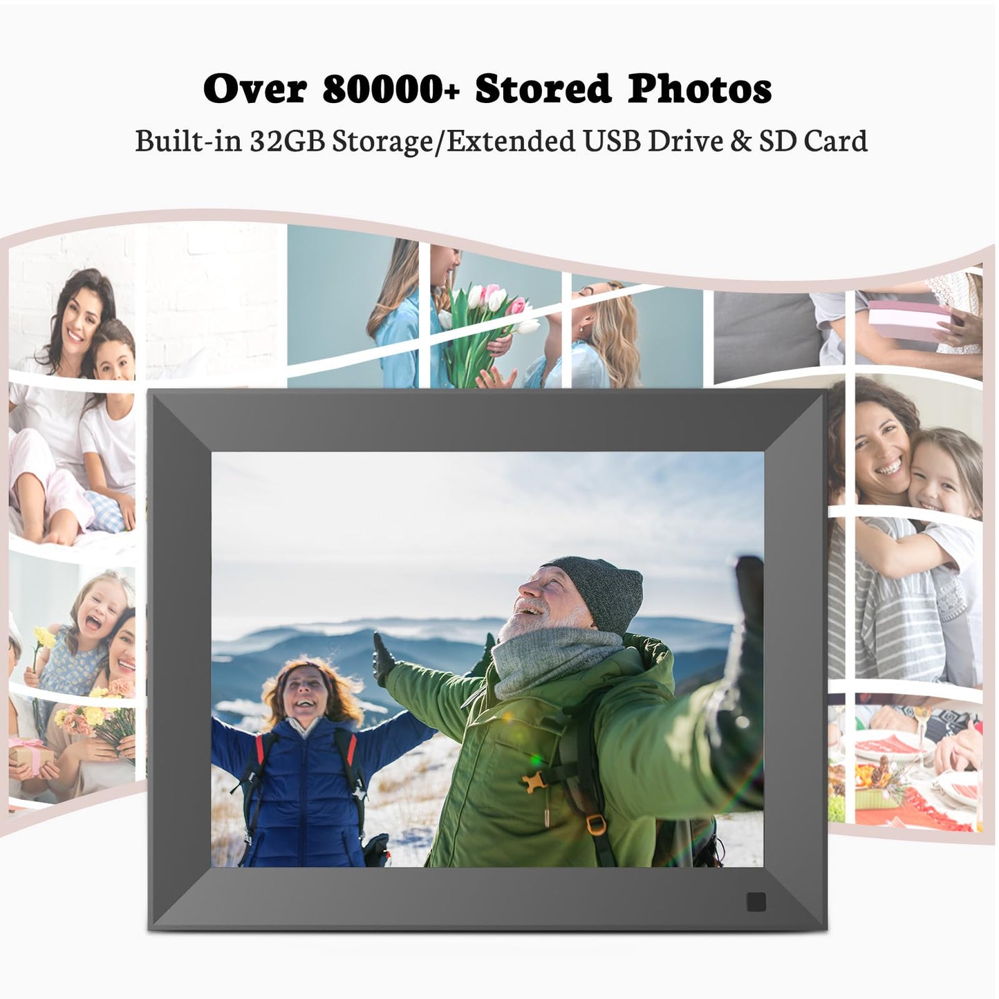 BSIMB 10 Inch 32GB WiFi Digital Picture Frame, Electronic Photo Frame with IPS Touch Screen, Instantly Share Pictures & Videos via App & Email, Auto-Rotate, Wall Mountable, Gift for Mother's Day