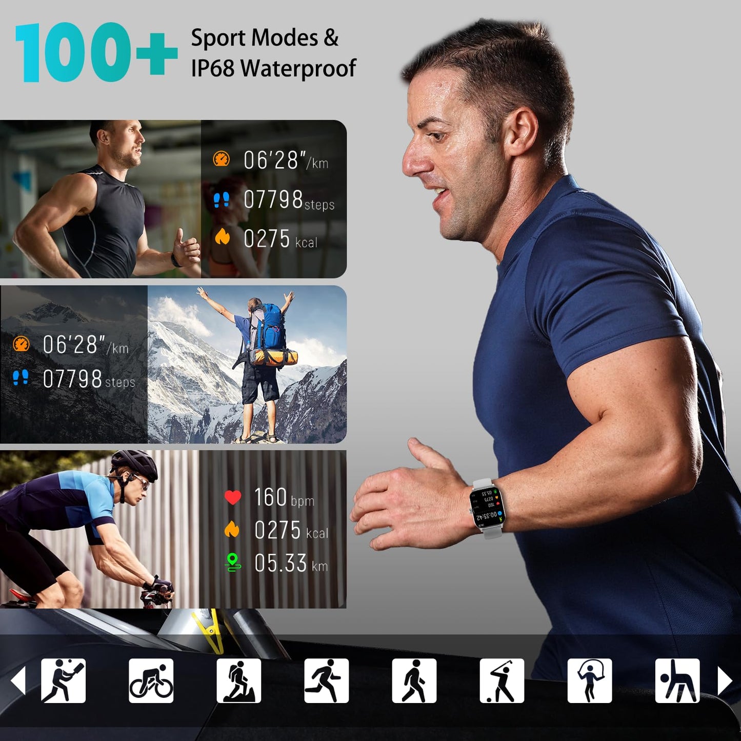 Smart Watch with Heart Rate Monitor and Tracker