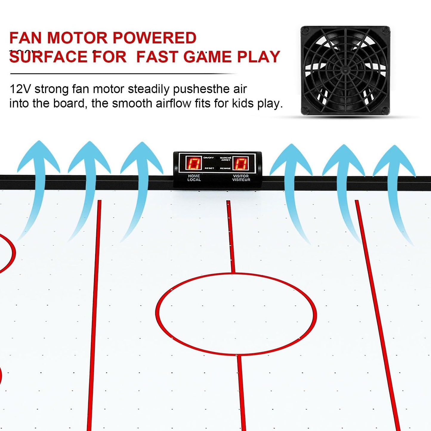 Air Hockey Table for Kids | Tabletop Air Hockey for Children, Girls, Boys, Teens with Air Hockey Pucks and Paddles, Electronic Fans