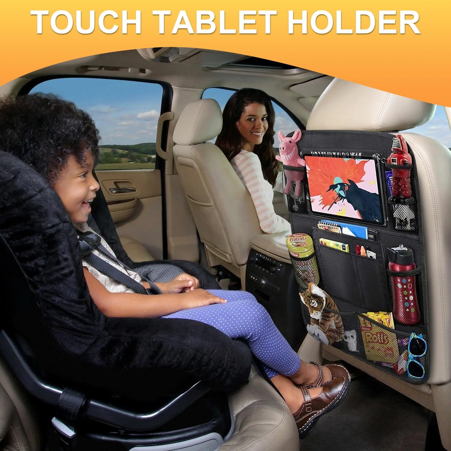 2 Pack Backseat Organizer with Tablet Holder