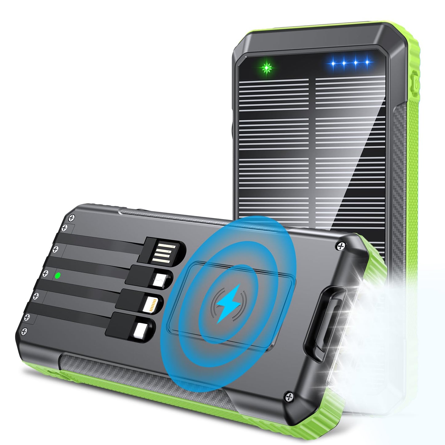 33800mAh Solar Power Bank with Wireless Charging