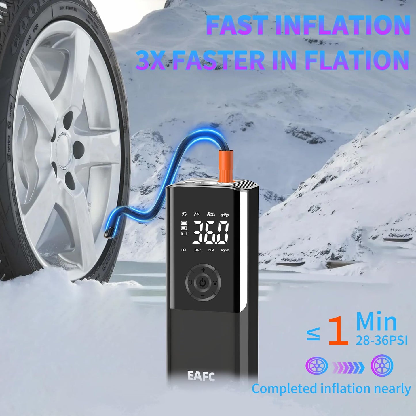 Cordless Air Compressor for Car Tires - EAFC