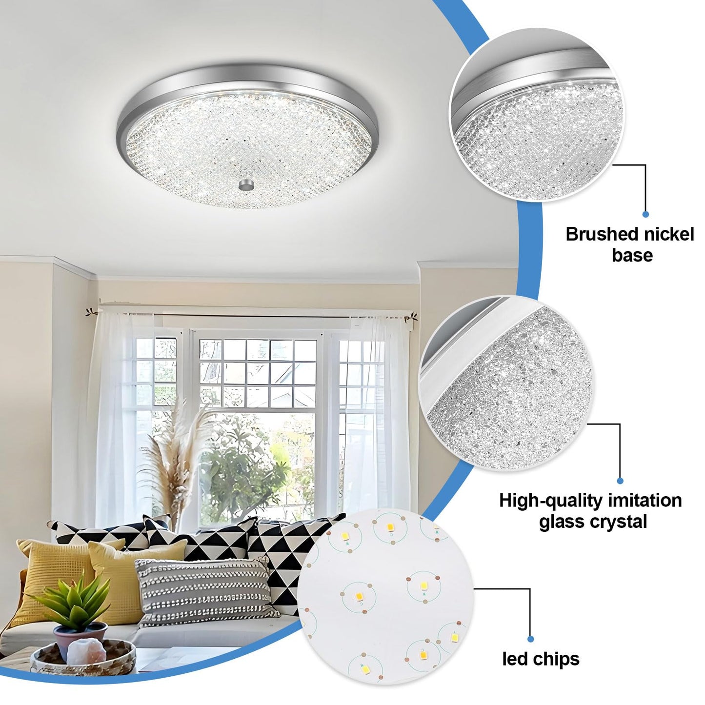 40W Adjustable LED Flush Mount Ceiling Light