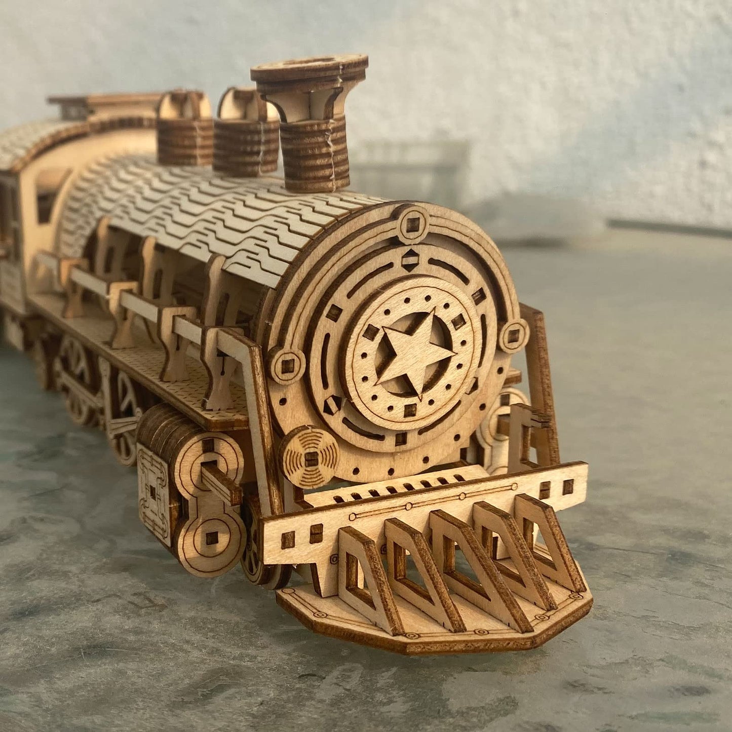DIY 3D Wooden Train Puzzle Model Kit
