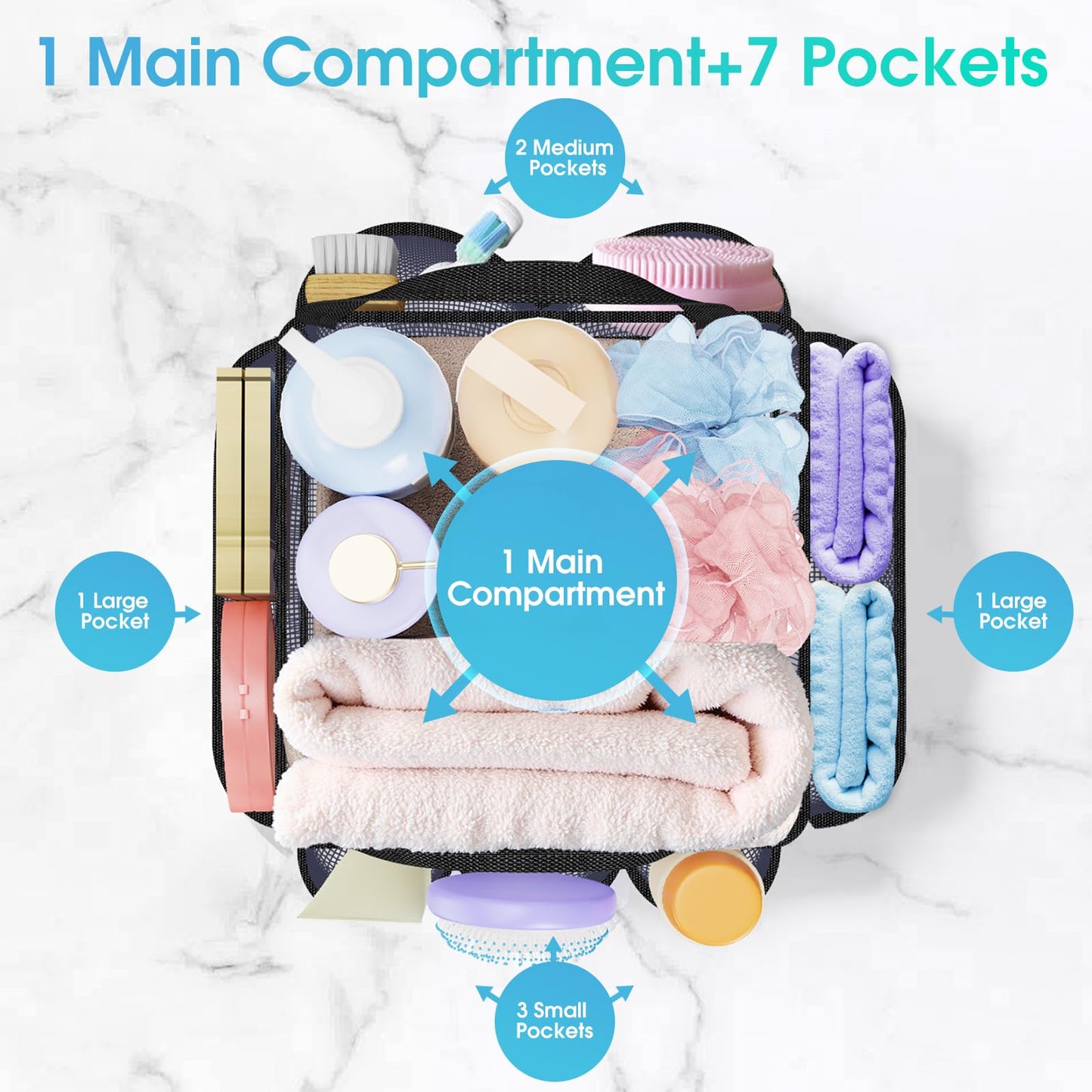 SmartTrends Large Mesh Shower Caddy Portable