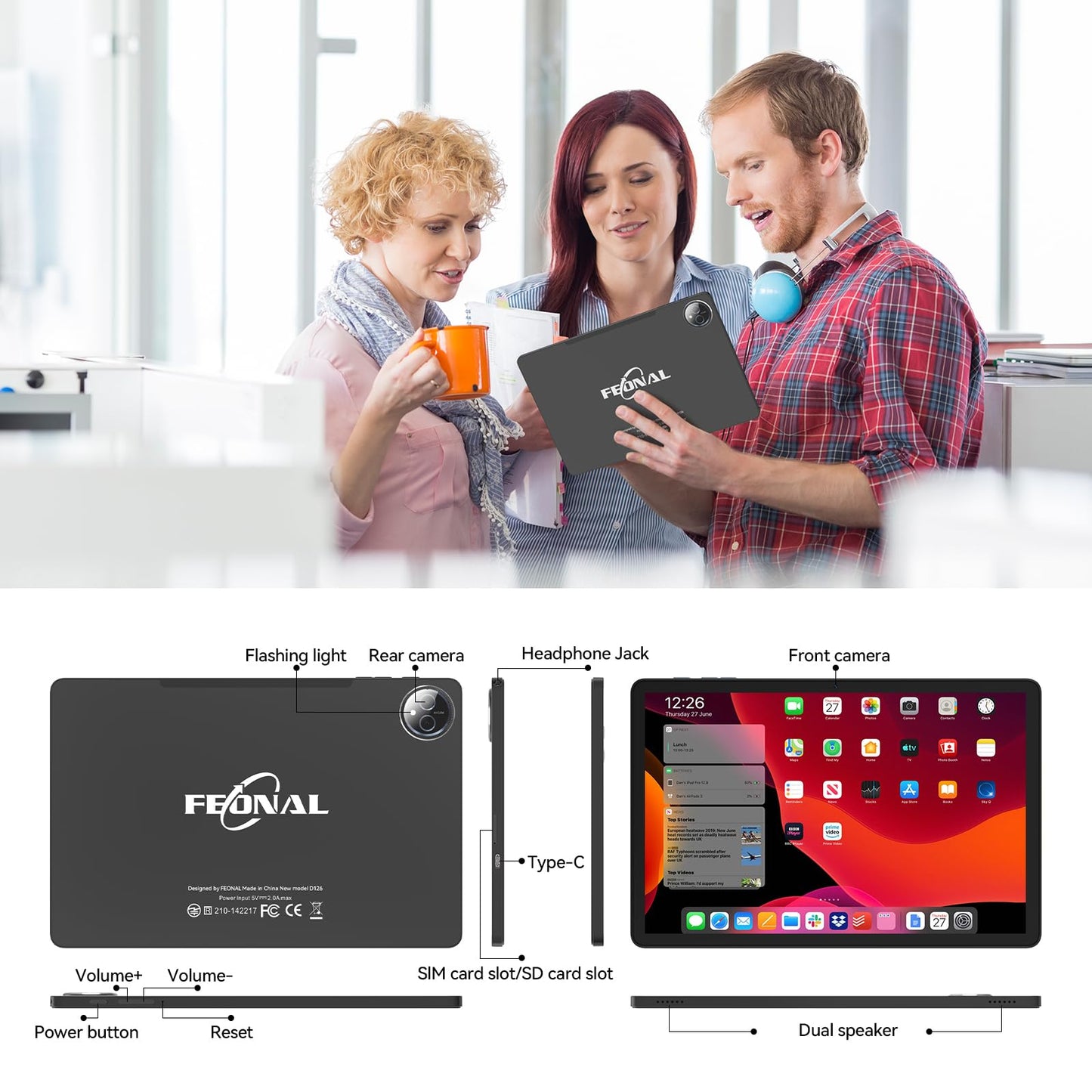 11-inch Android Tablet 128GB ROM 16GB RAM