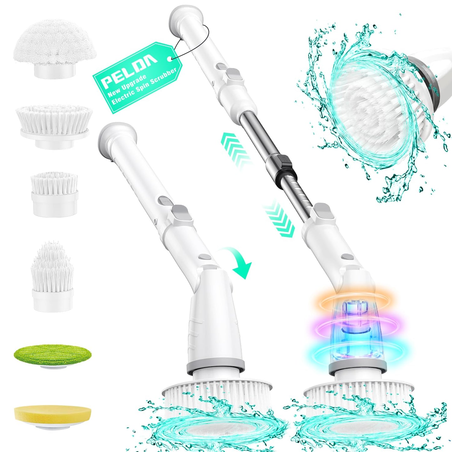 Electric Spin Scrubber with 6 Brush Heads