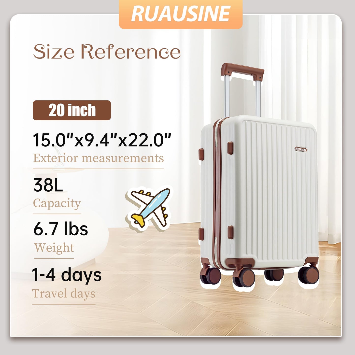 Hardside Carry-On Luggage with Spinner Wheels