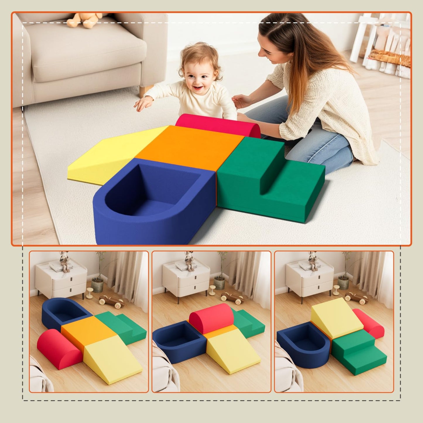 5-Piece Foam Climbing Blocks for Toddlers