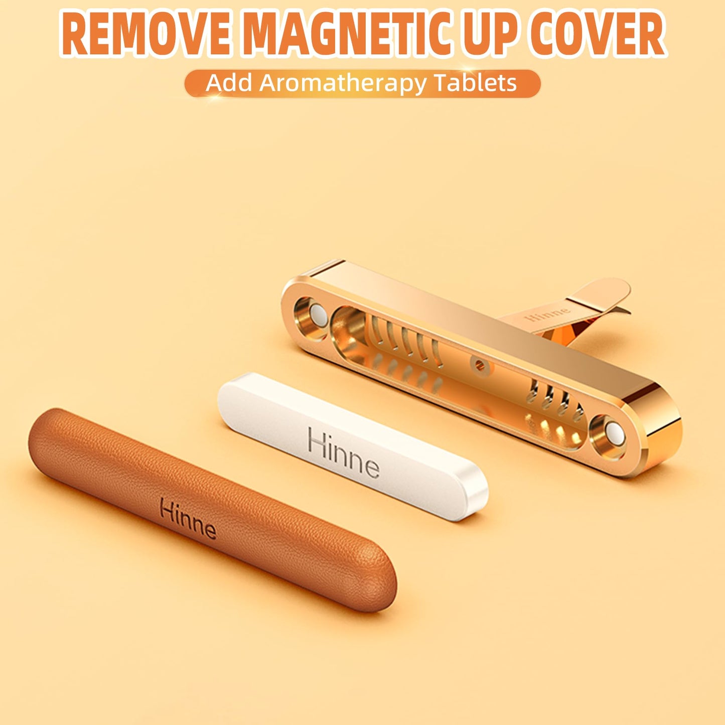 Car Air Fresheners,2024 New Model,Aluminum Alloy Leather,Fragrance DIY,3Pcs French balm,Each balm lasts 6 months,Premium Car scent Car Accessory,Car fresheners,Refillable car air freshener(Rose Gold)