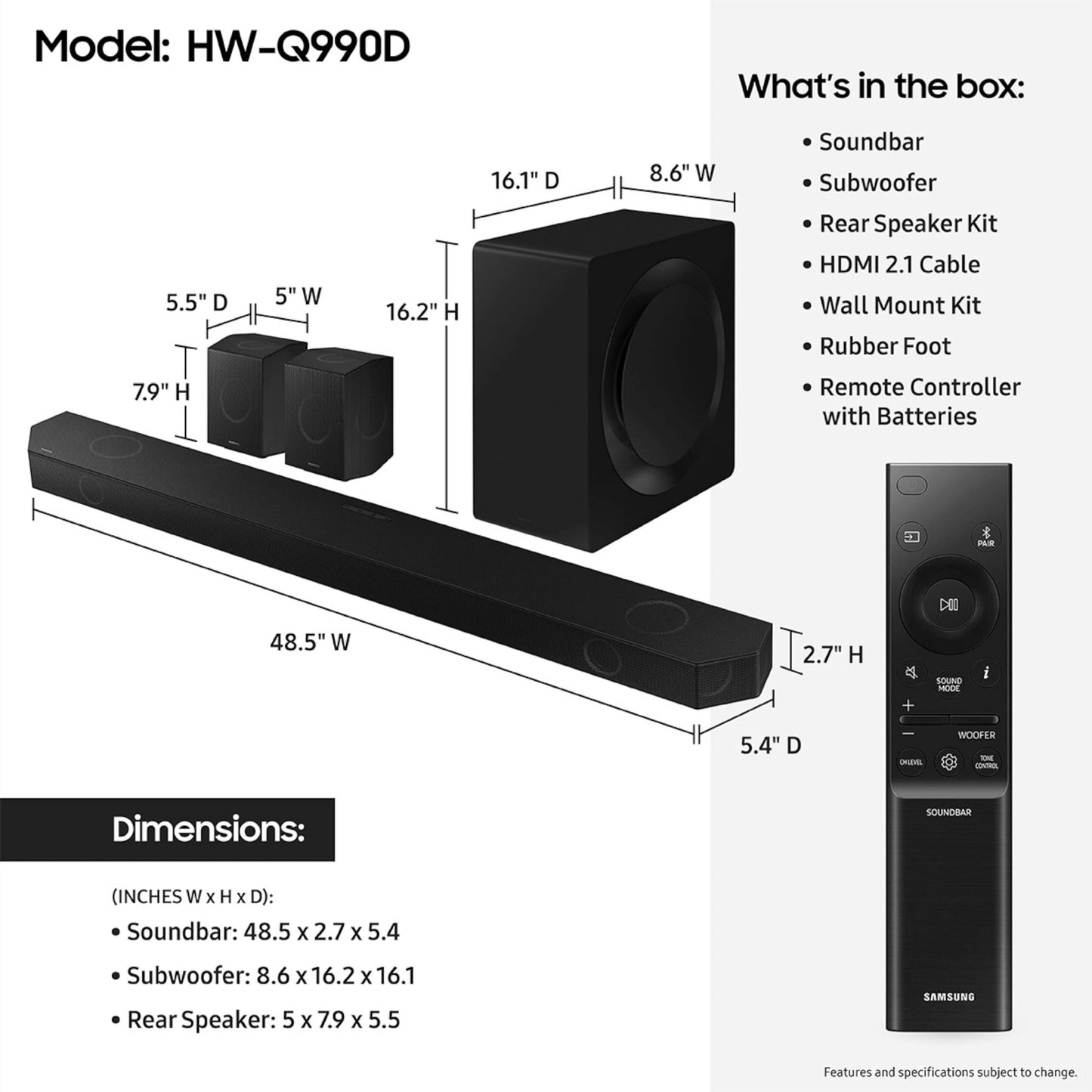 SAMSUNG 11.1.4ch Dolby Atmos Soundbar with Alexa