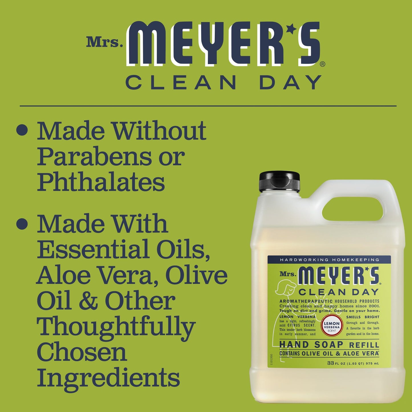MRS. MEYER'S Liquid Hand Soap Refill, Lemon Verbena