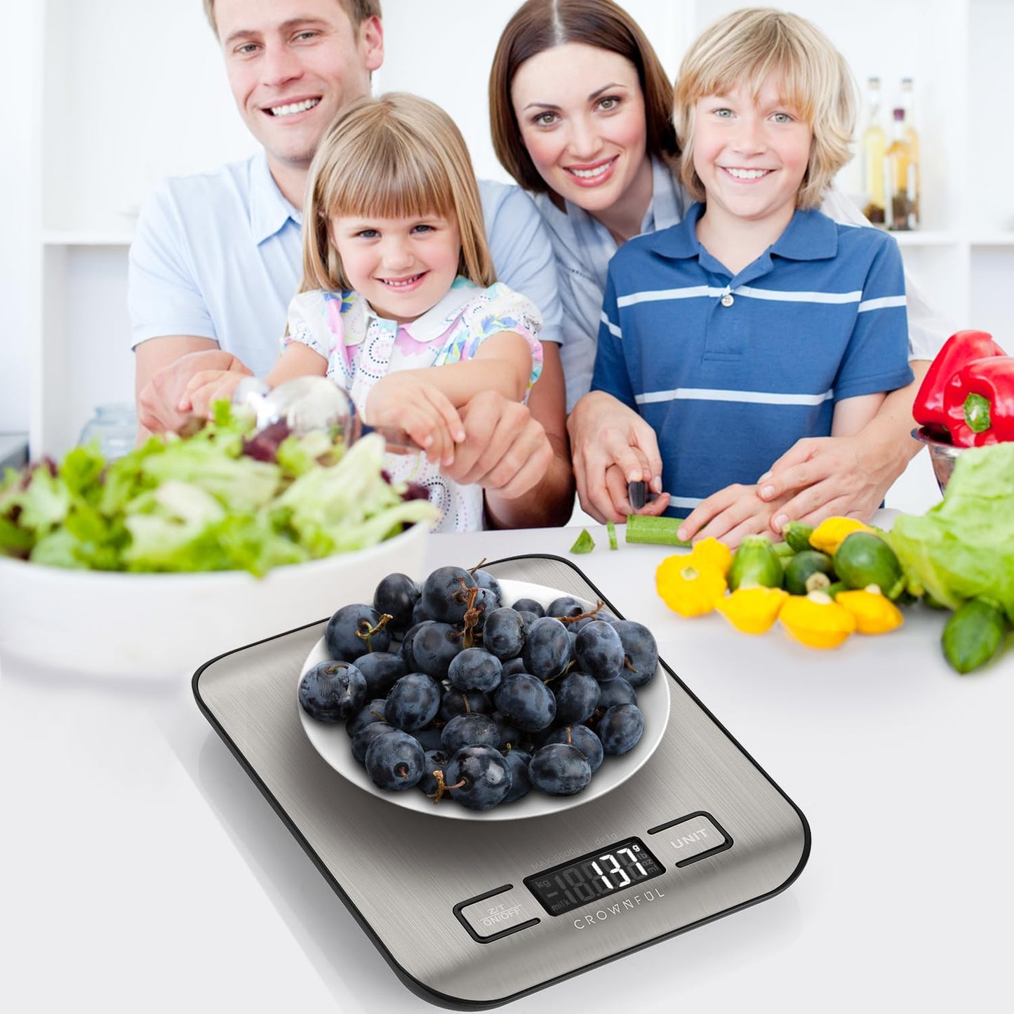 CROWNFUL Digital Kitchen Scale with Tare Function