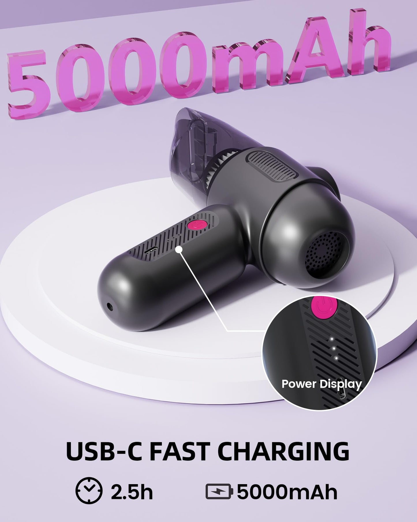 EBOSSOM Cordless Car Vacuum with 8000Pa Suction