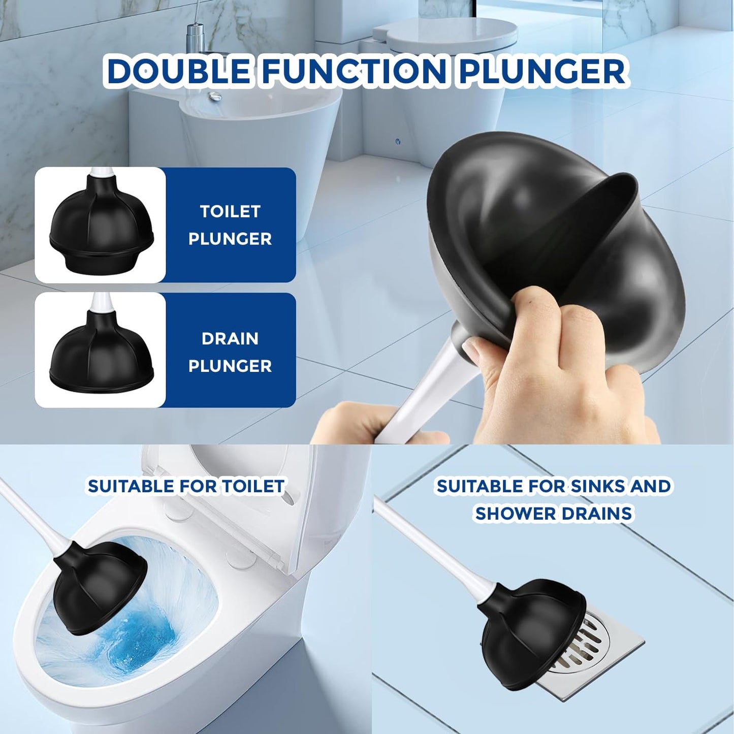 2-in-1 Toilet Brush and Plunger Set