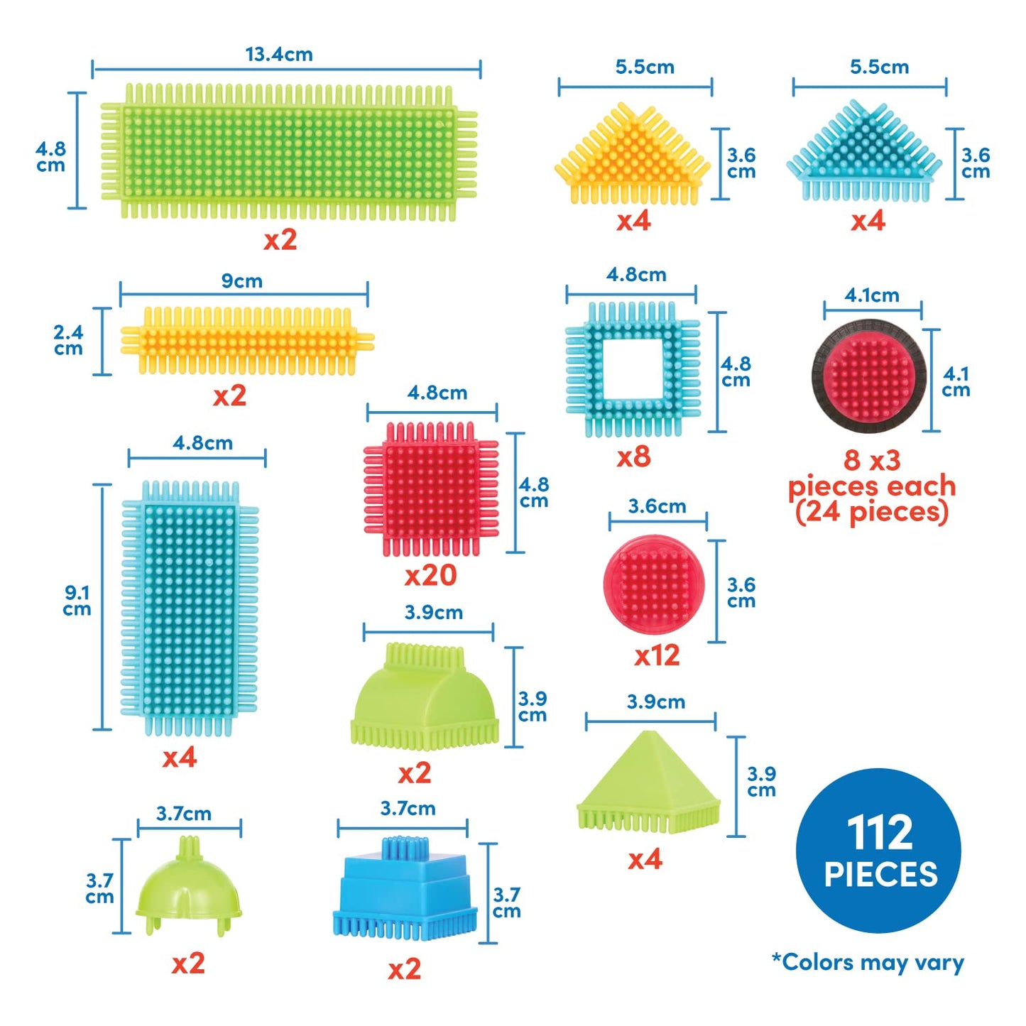 Bristle Blocks 112 pc Building Set for Toddlers