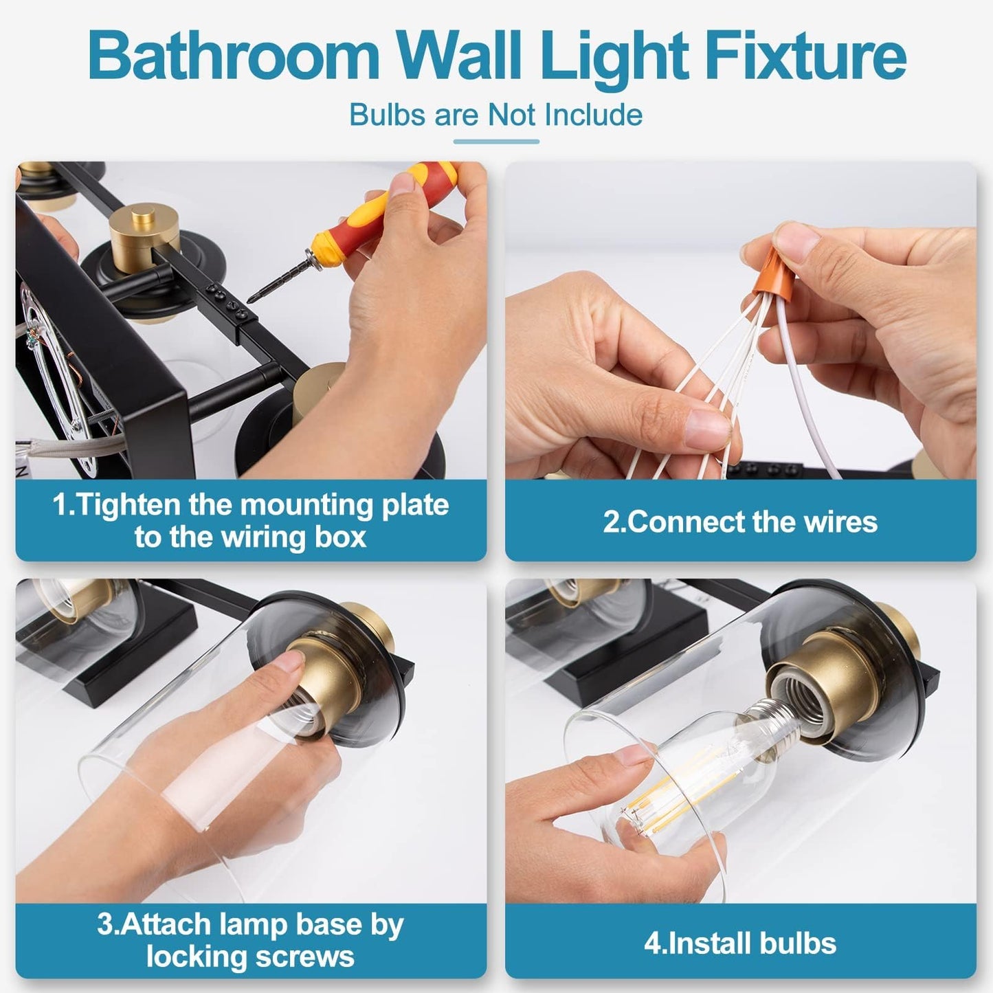 Modern 4-Light Bathroom Vanity Light by Lightdot