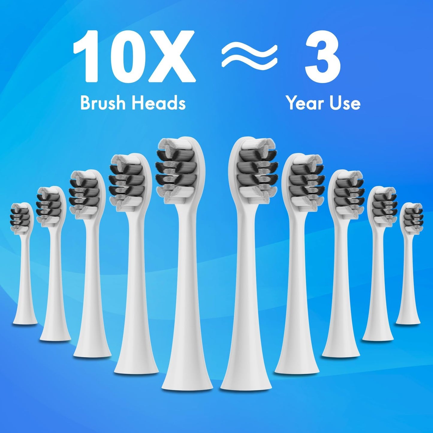 Electric Toothbrush with 10 Brush Heads & Travel Case