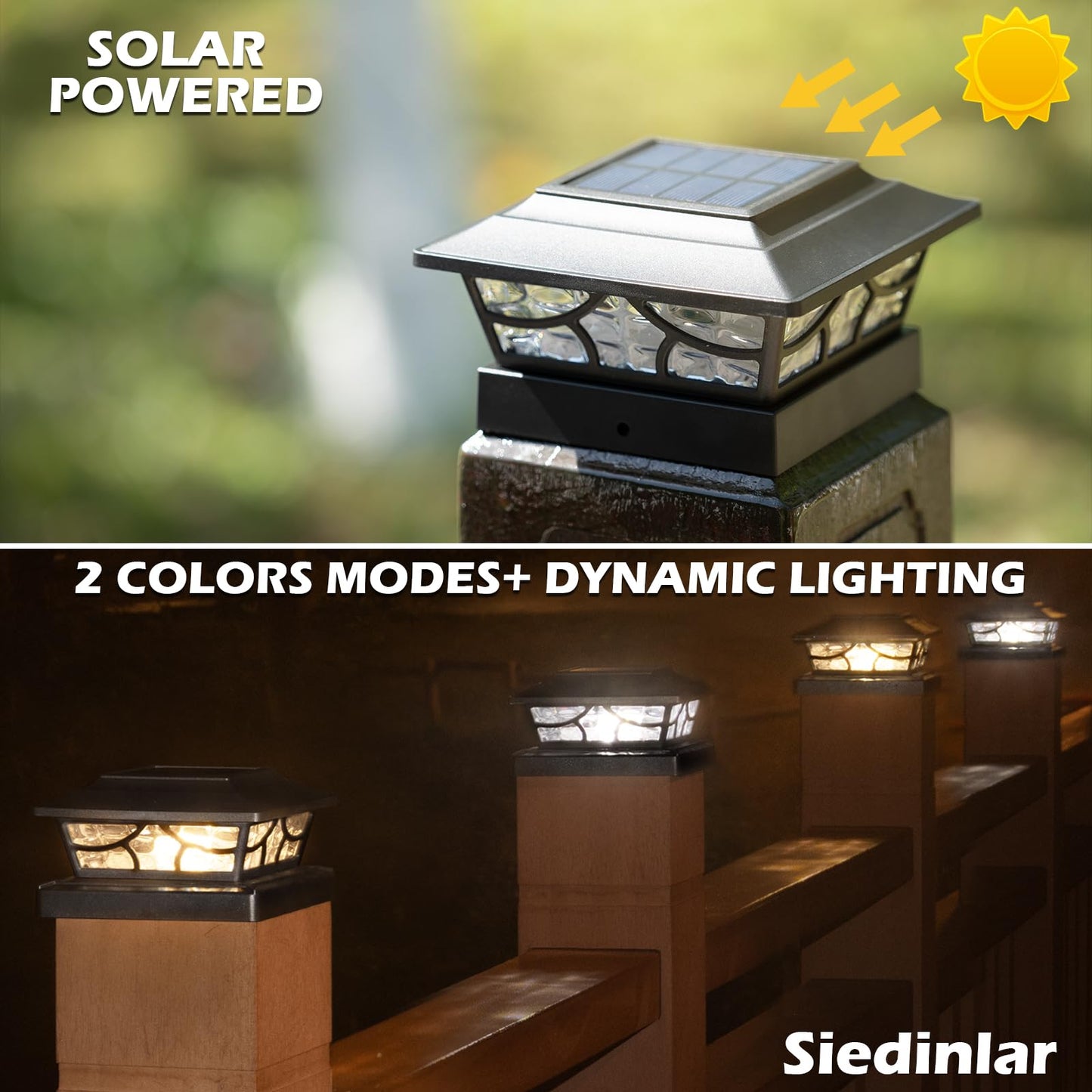 6 Pack Solar Post Lights for Decks and Fences