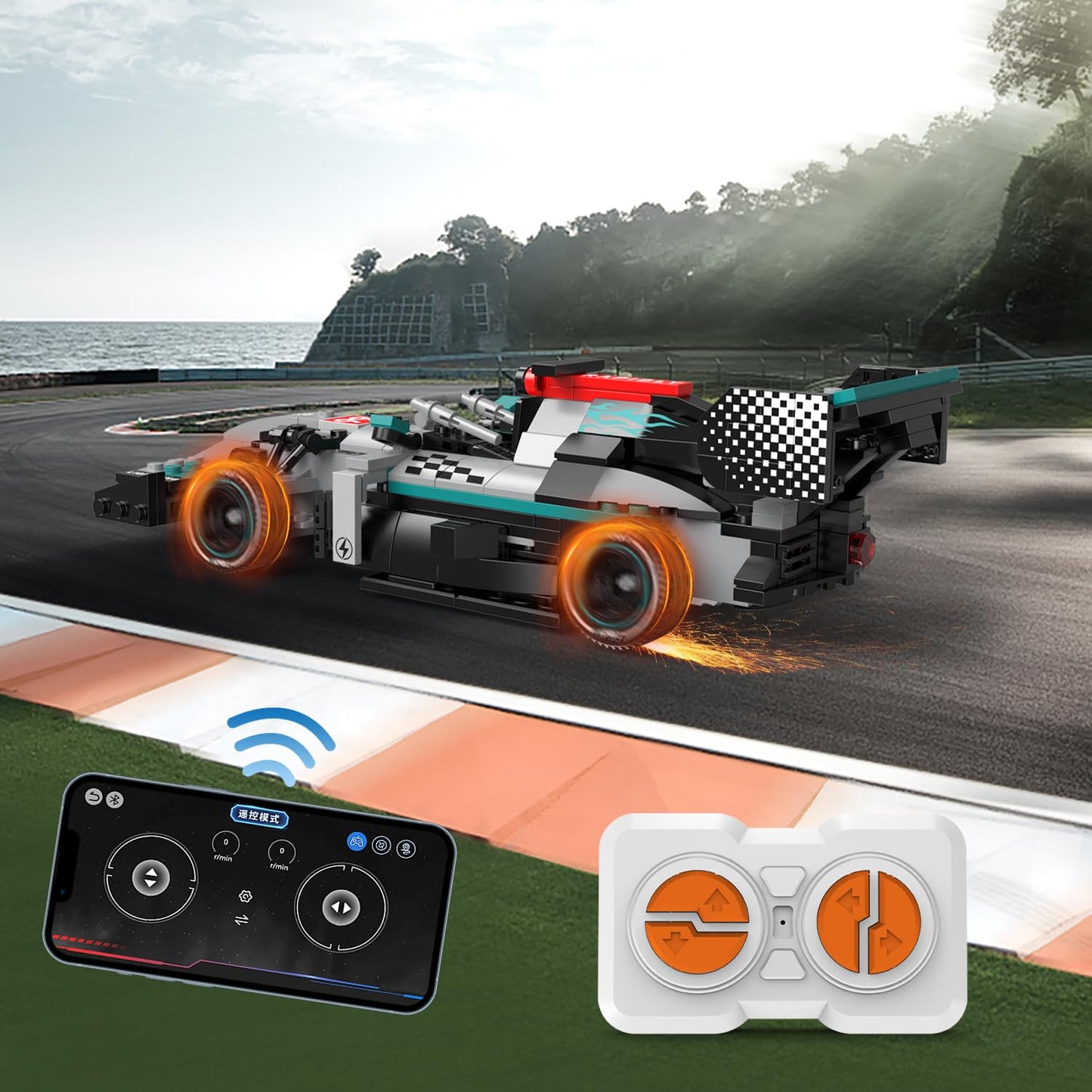 STEM Building Toys Remote Control Racing Car Set