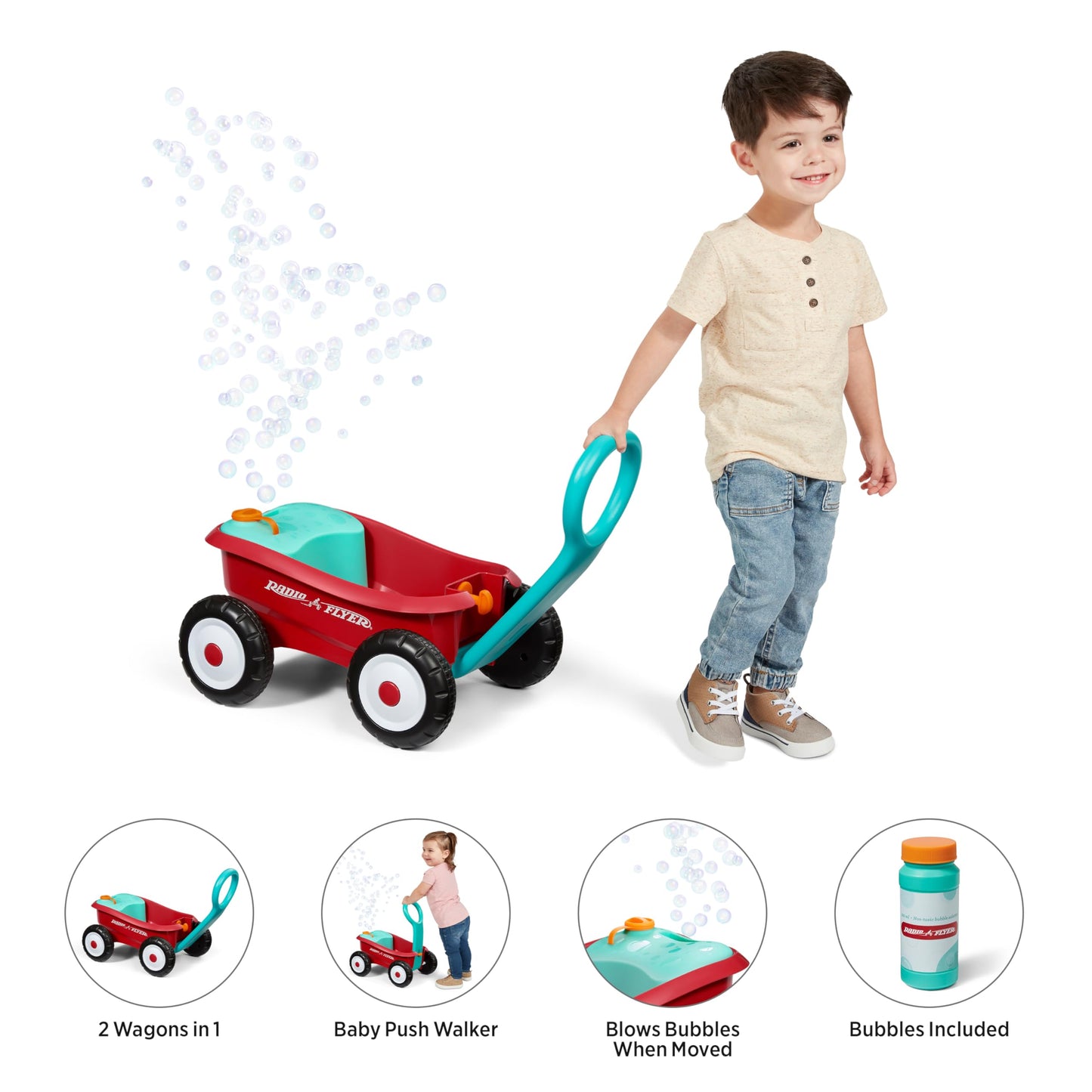 Radio Flyer Bubble Buddy Walker Wagon for Kids