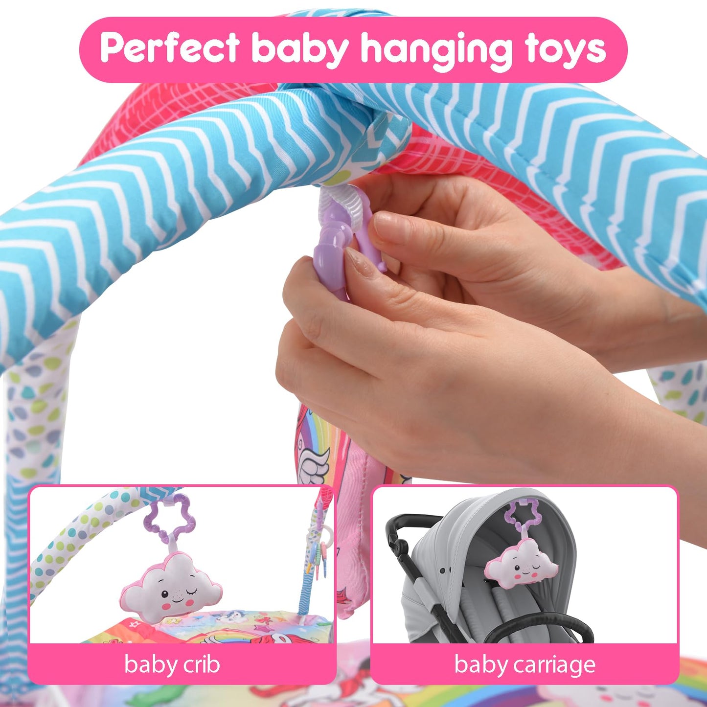 BATTOP Baby Play Mat with Rattle Toys & Ball Pit