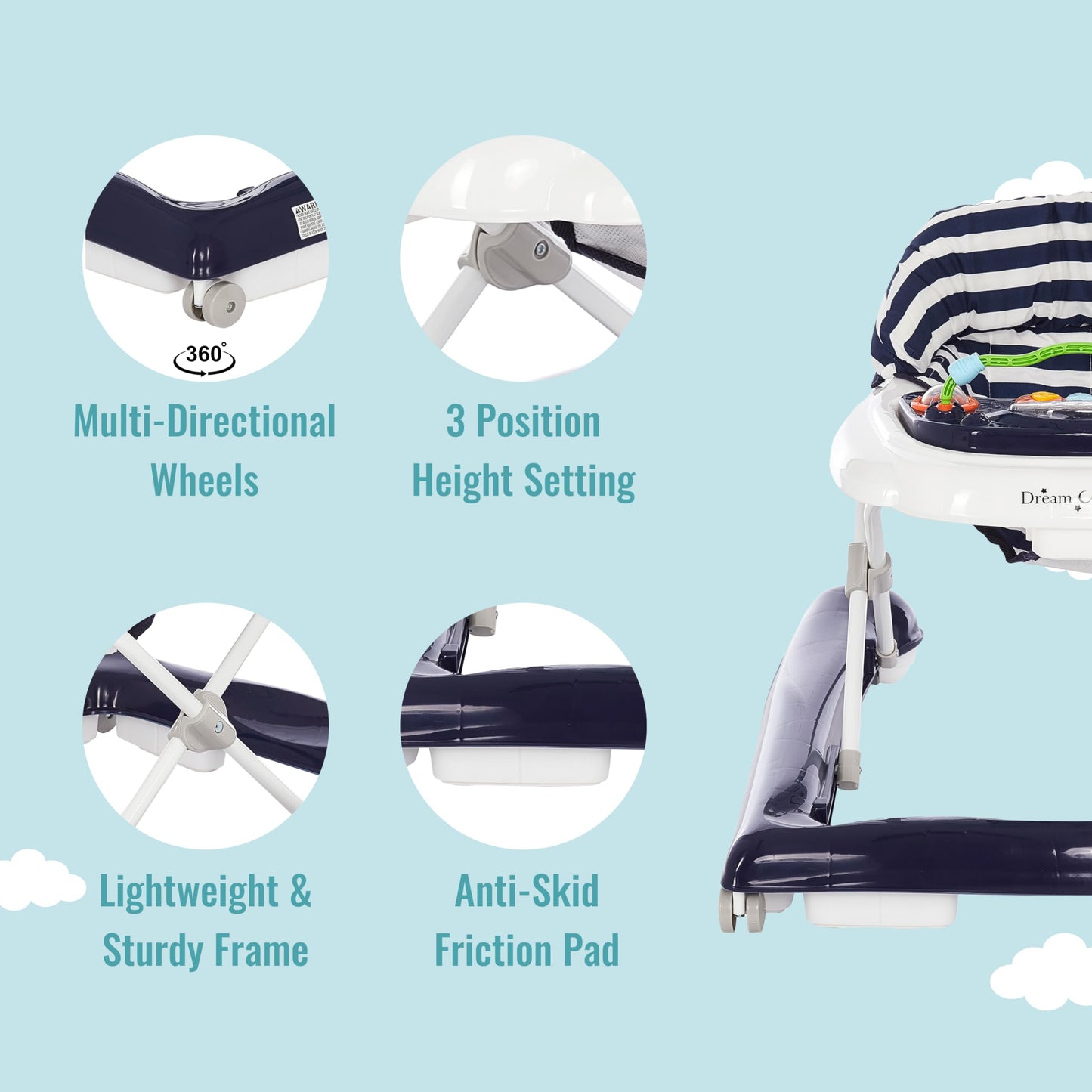 Dream On Me 2-in-1 Convertible Baby Walker
