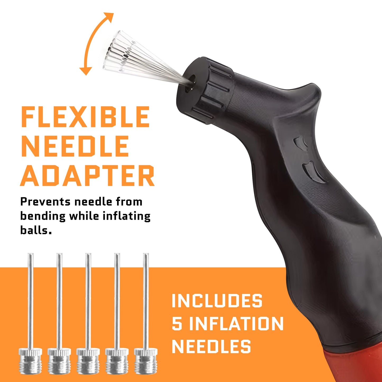 Hand Pump for Sports Balls with Needle Set