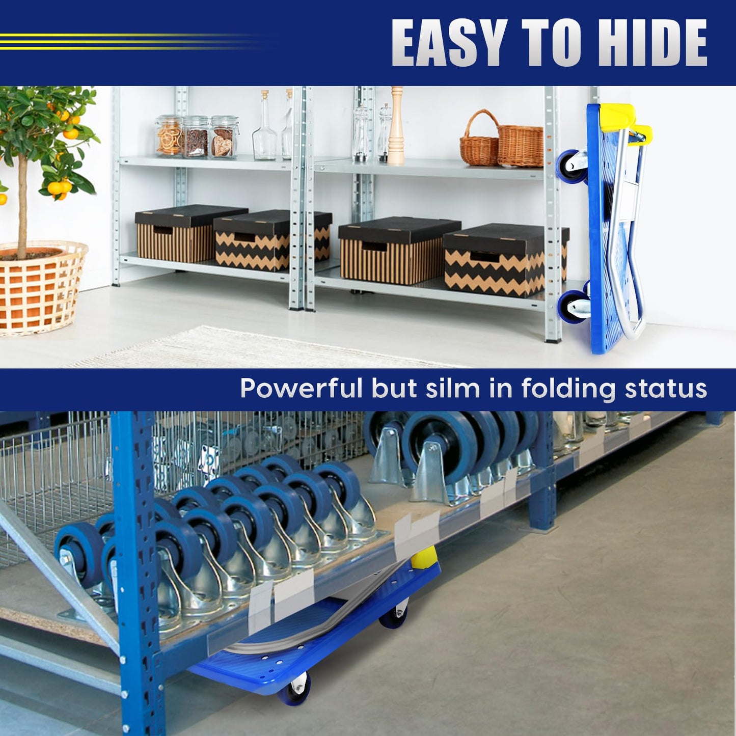 440lb Capacity Foldable Push Hand Truck