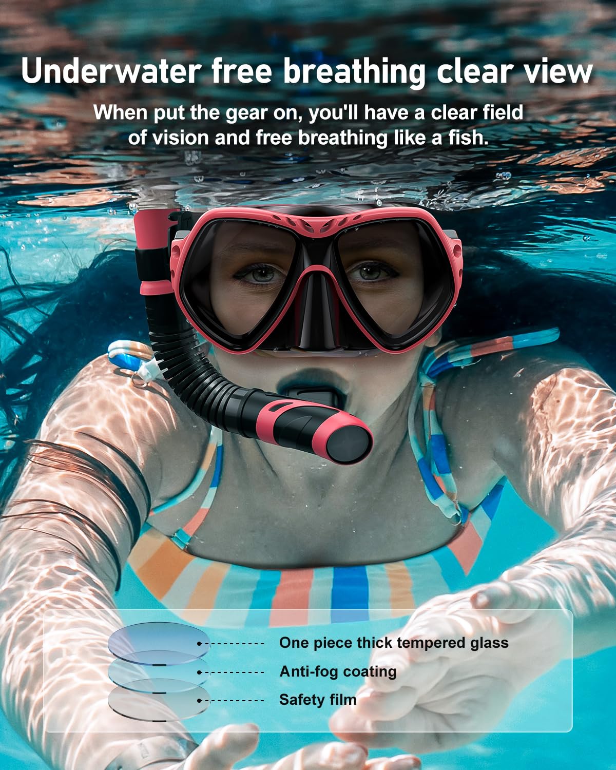 Fawater Dry Snorkel Set with Anti-Fog Mask