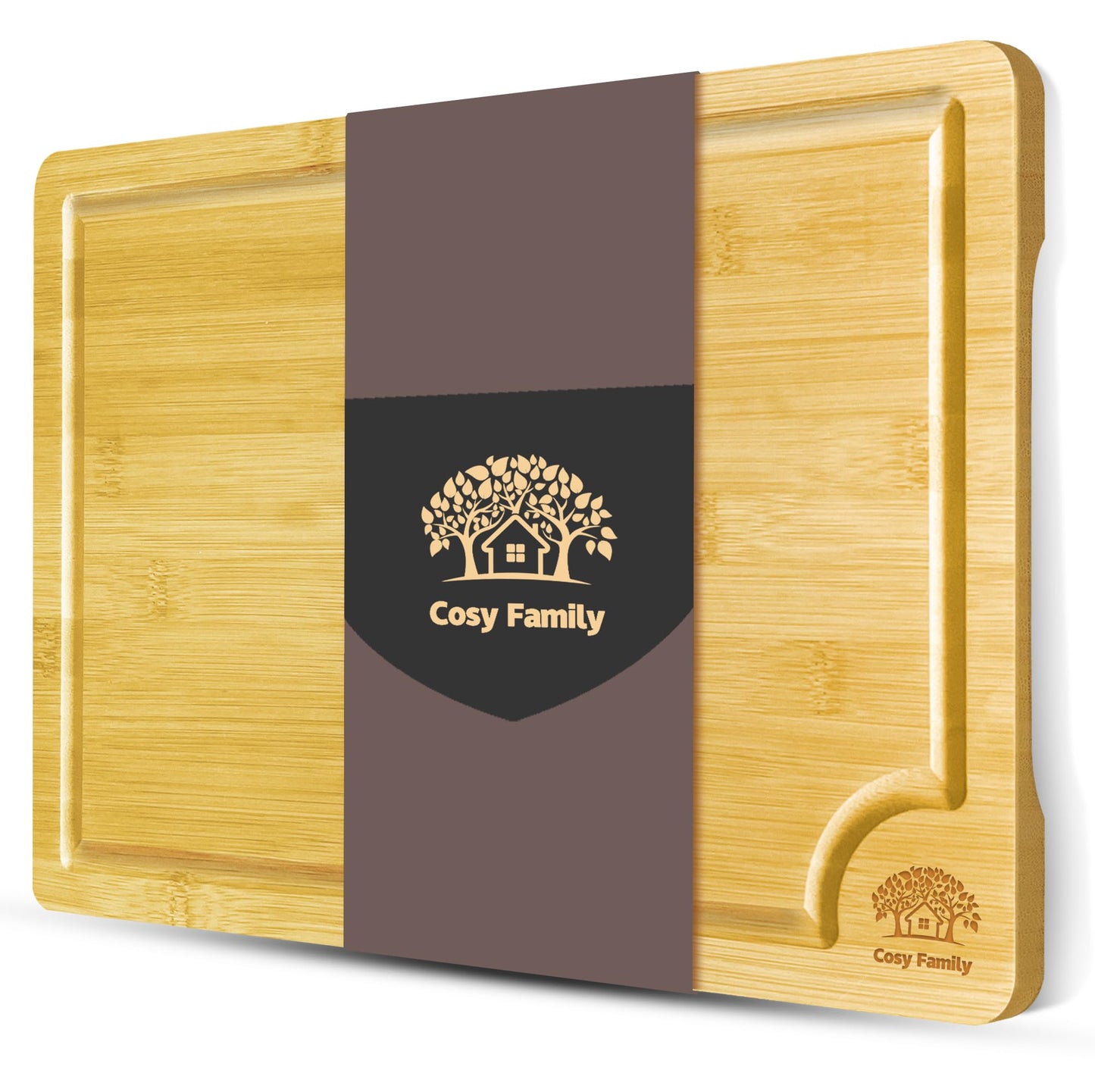 XL Bamboo Cutting Board Set with Juice Groove