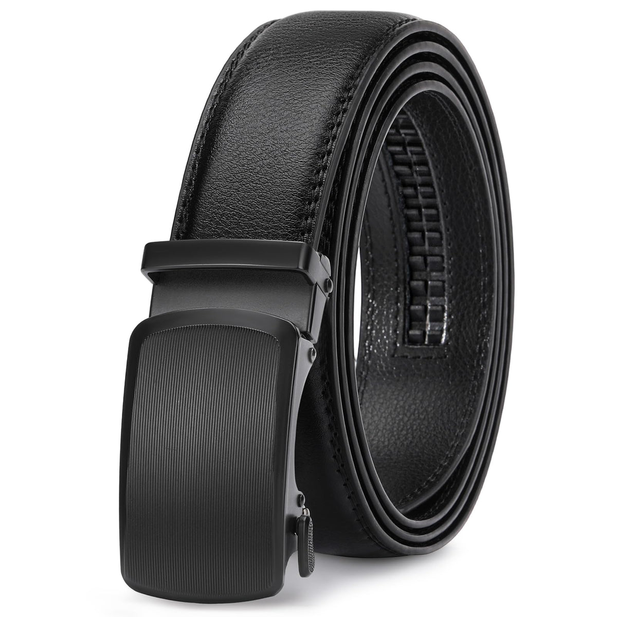 Ratchet Micro-Adjust Leather Dress Belt