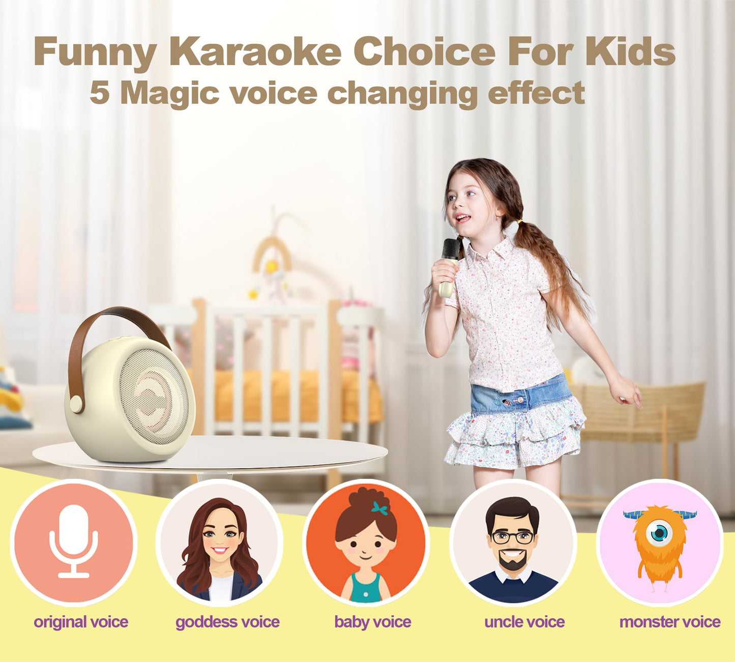Kids Karaoke Machine with Wireless Microphone