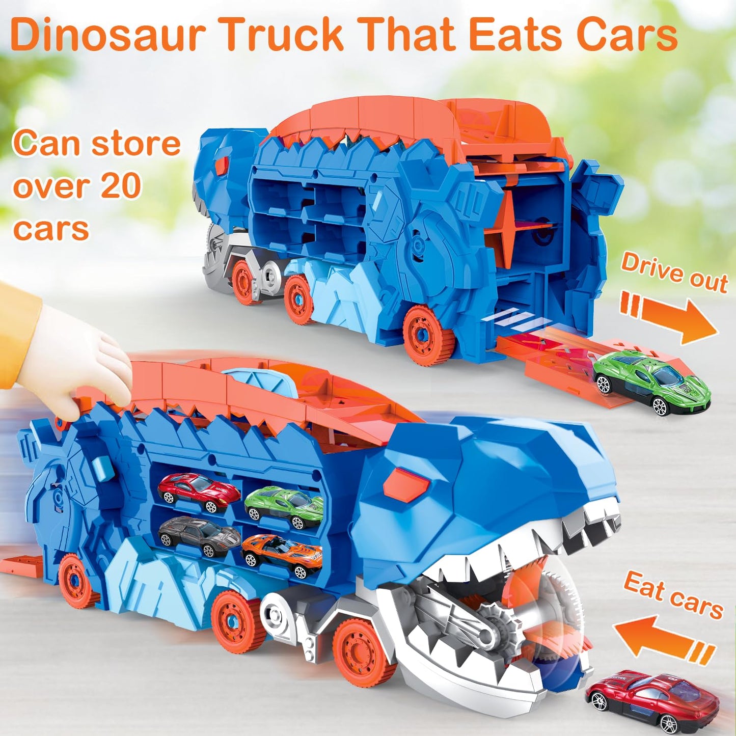 Dinosaur Truck Toy with T-Rex Carrier for Kids