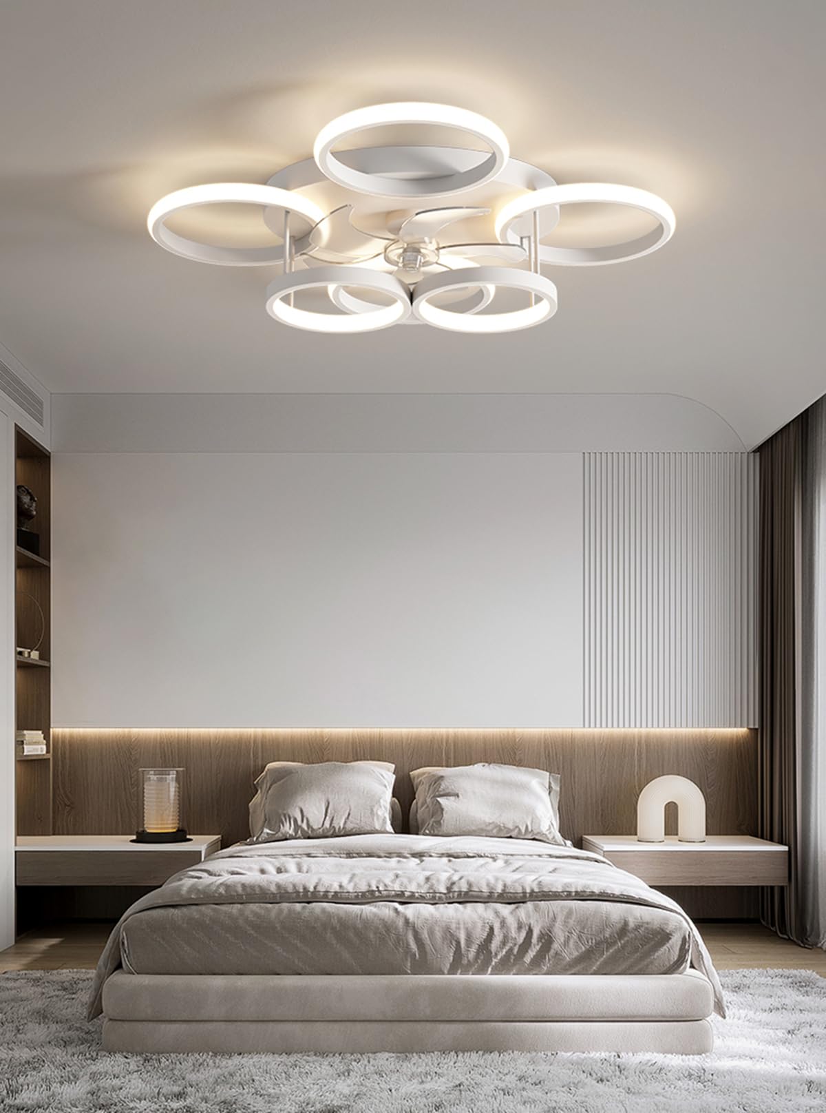 Anyeark Modern Low Profile Ceiling Fan with Light