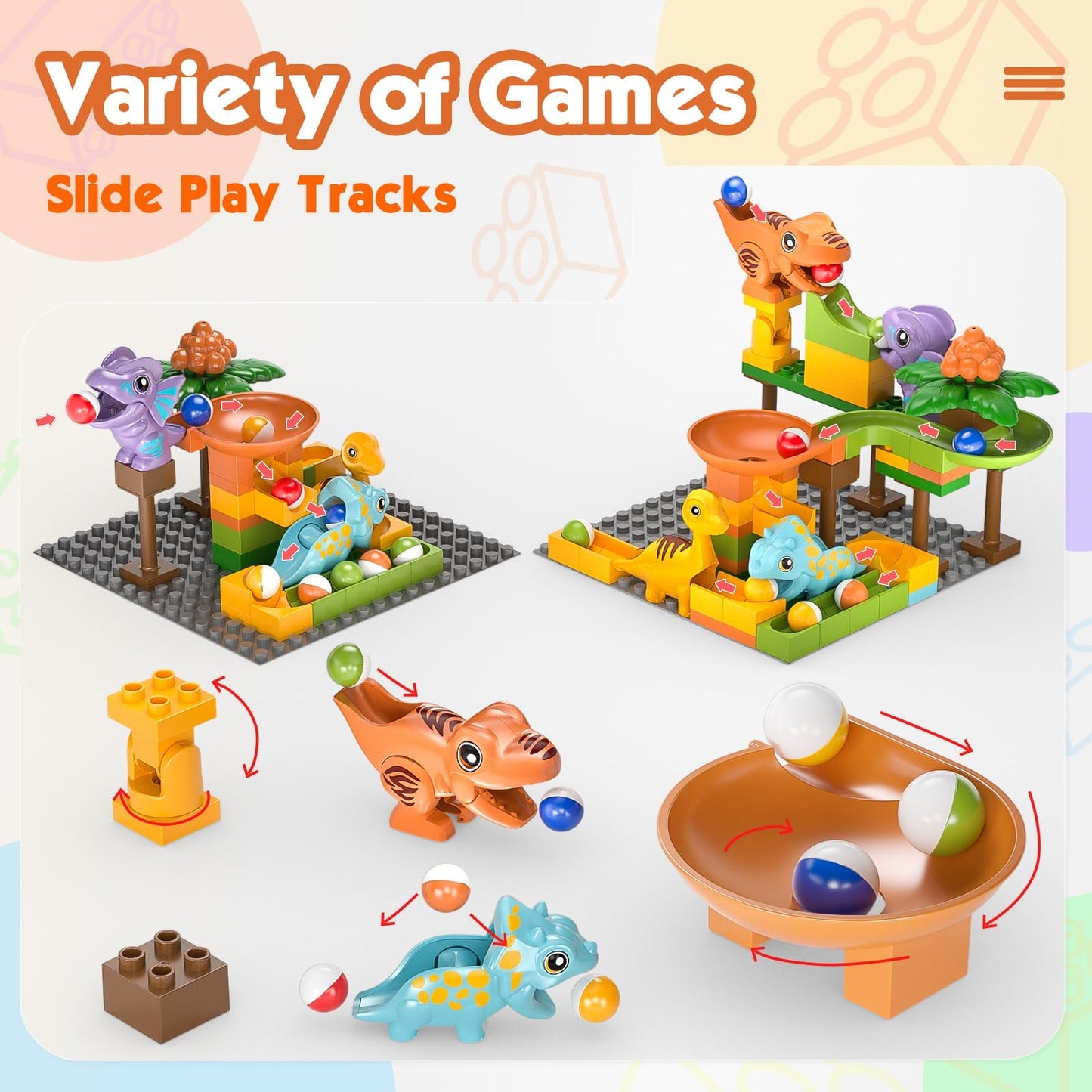 Dinosaur Marble Run with STEM Building Blocks