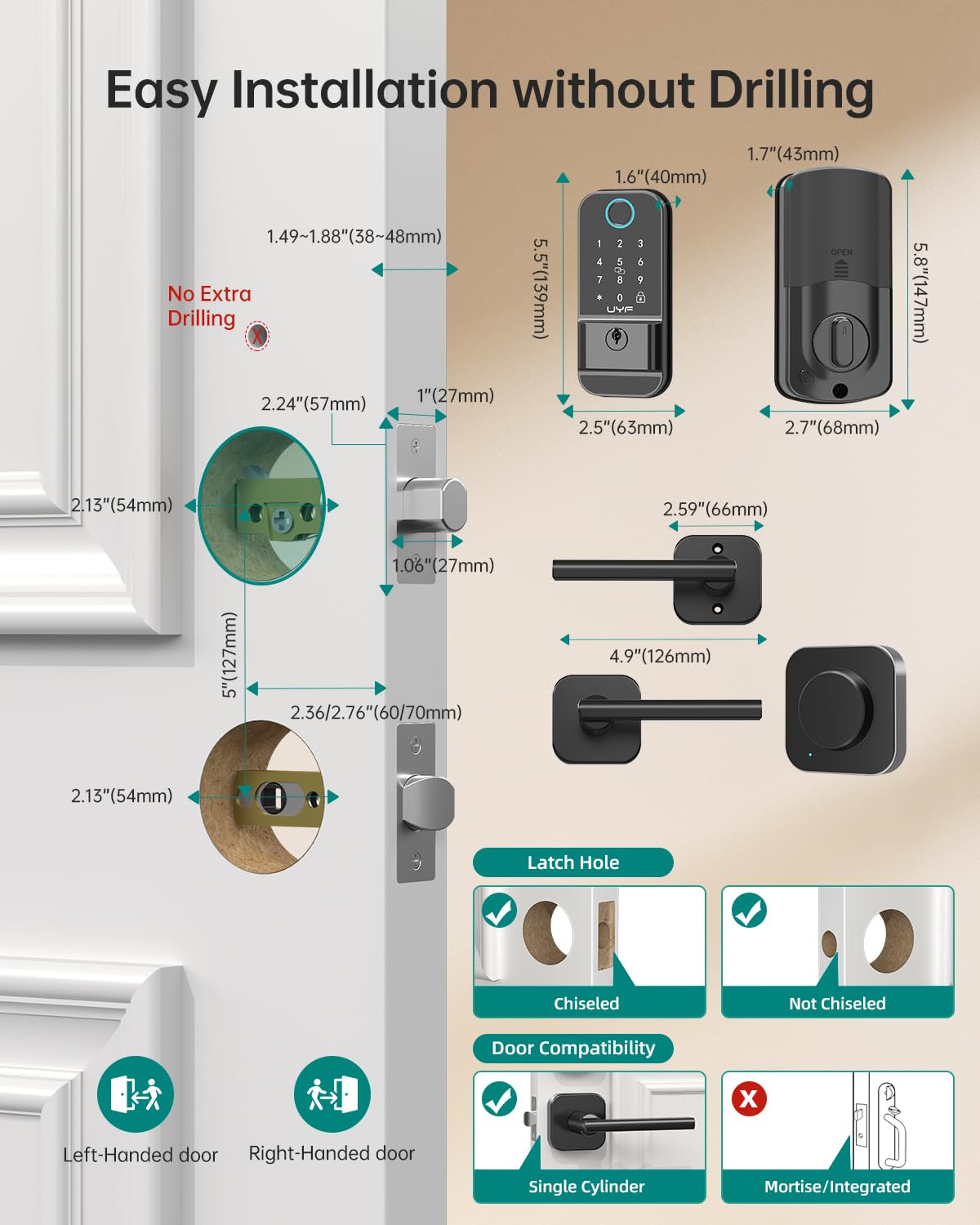Keyless WiFi Smart Lock with Fingerprint & Keypad