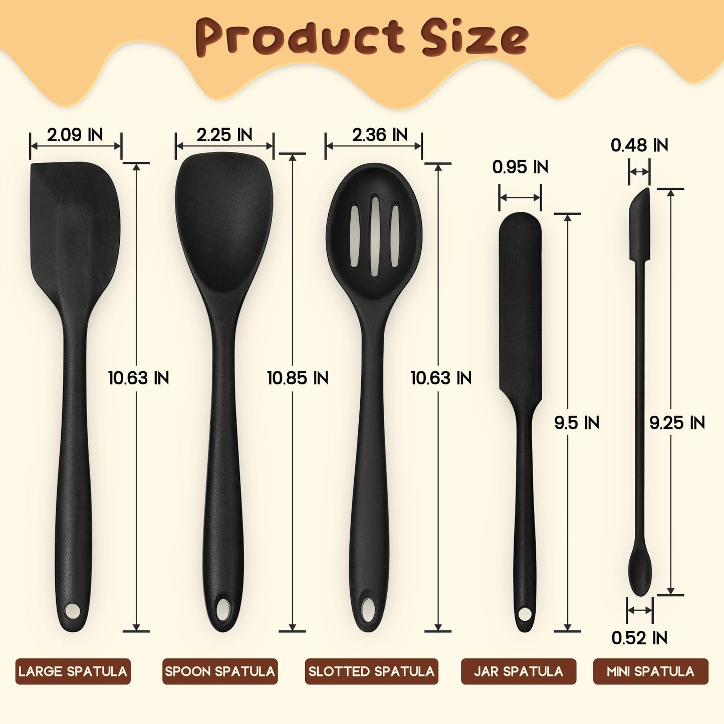 5-Piece Silicone Spatula Set for Cooking & Baking