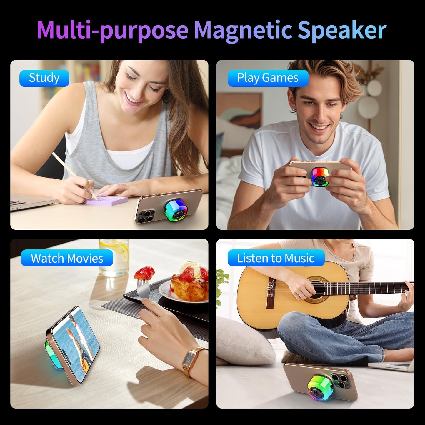 Portable Bluetooth Speaker with RGB Light & HD Sound