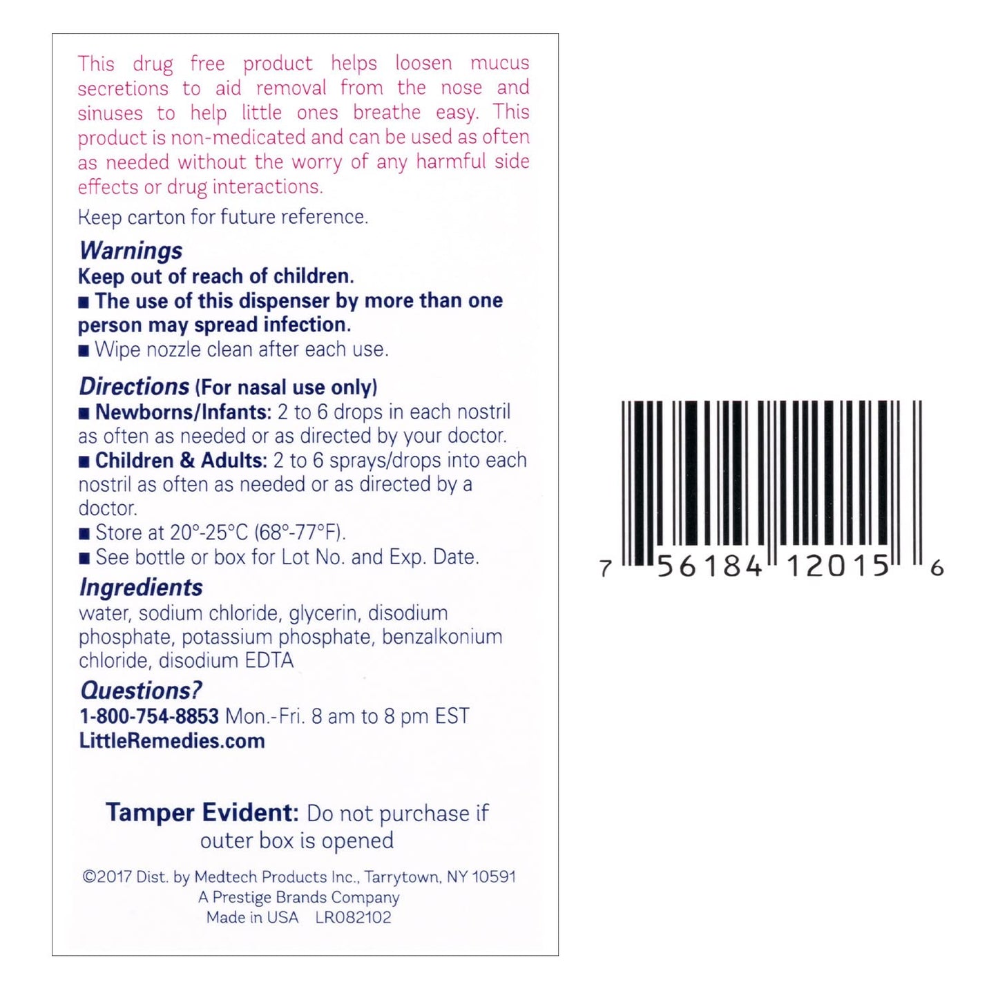 Little Remedies Saline Spray and Drops for Babies