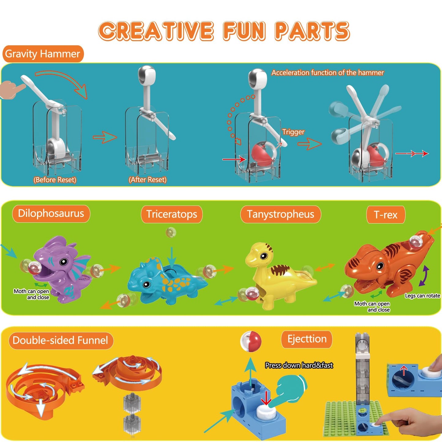 Dinosaur Marble Run Building Blocks for Kids