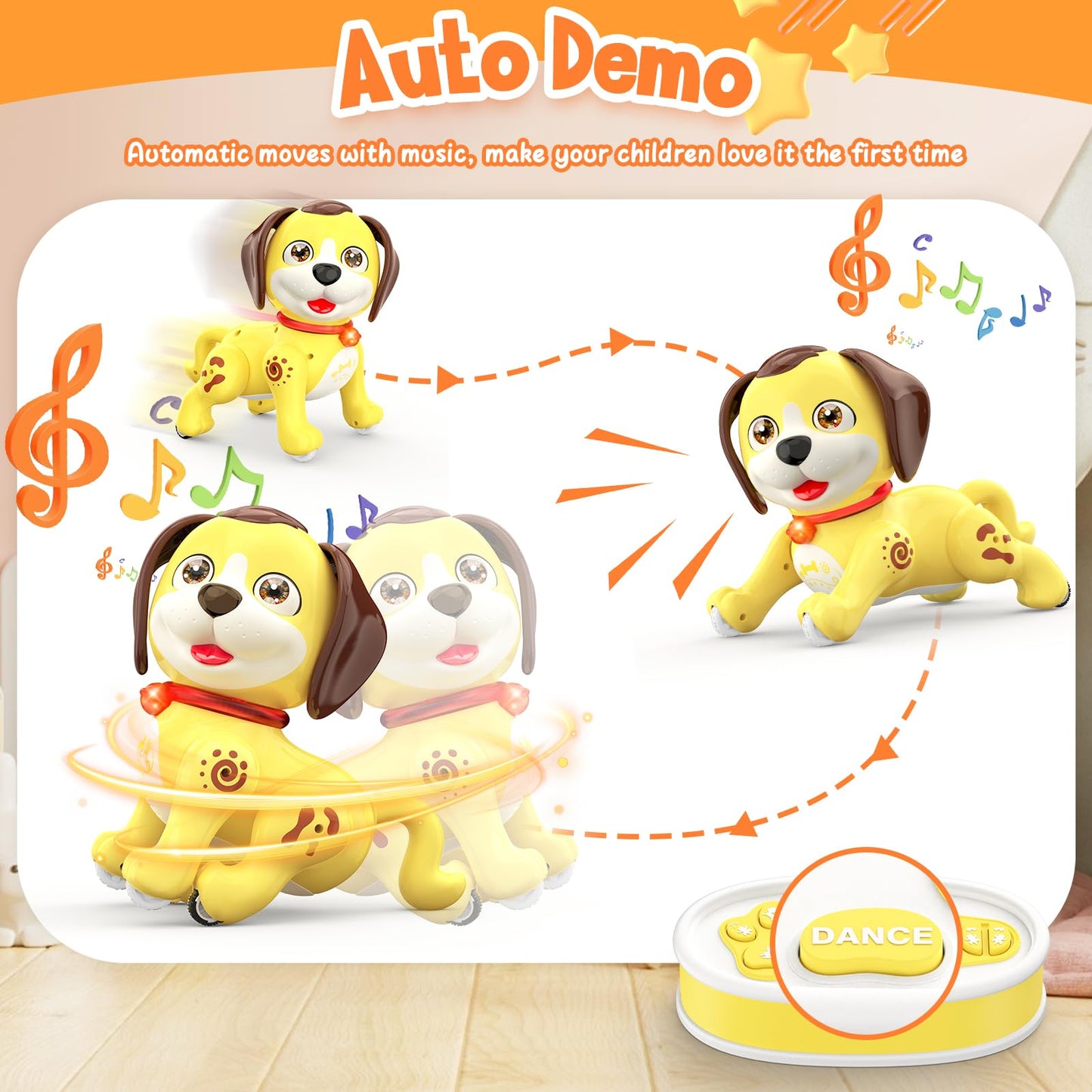 RC Interactive Robot Dog Toy with Music and Dance