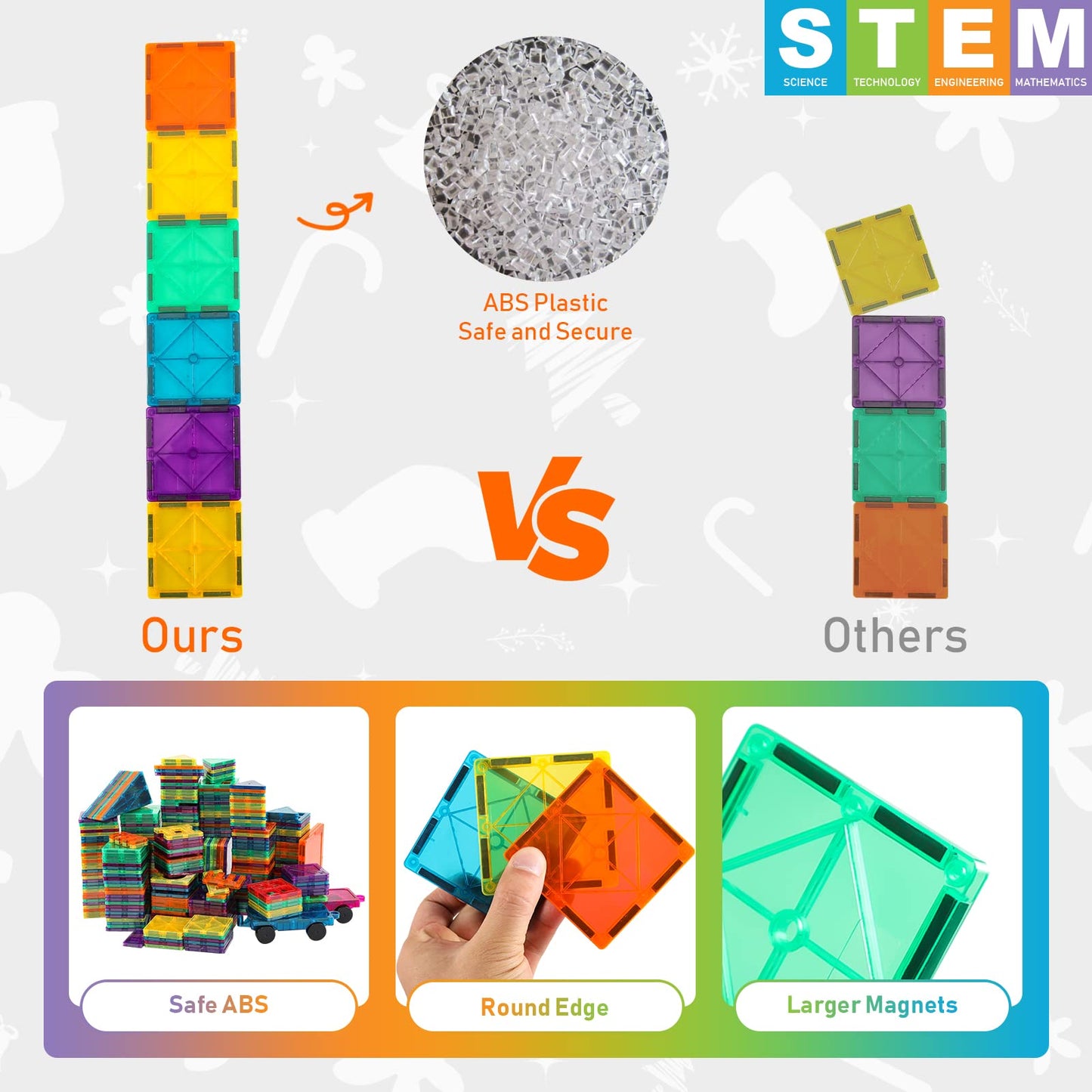 Bmag 130PCS Magnetic Building Blocks for Kids