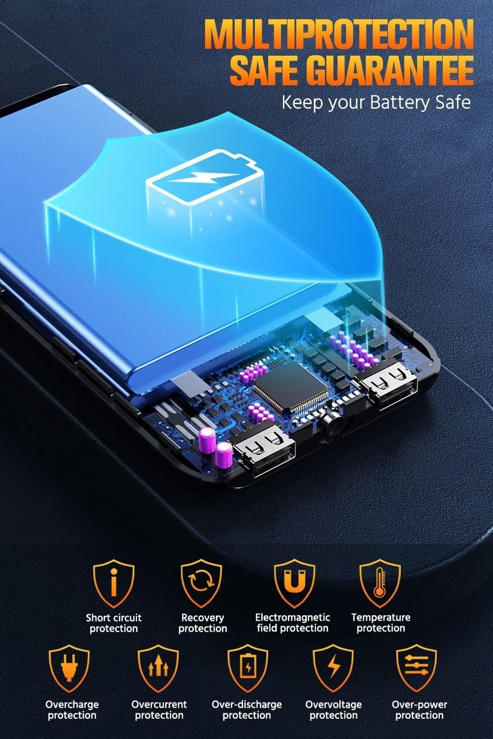 40000mAh Fast Charger Power Bank with Flashlight