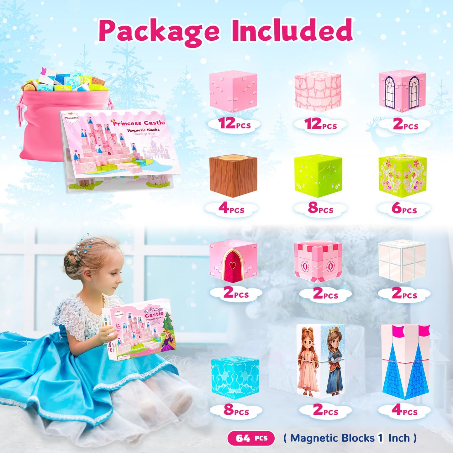 64 Pcs Magnetic Building Blocks Set for Kids