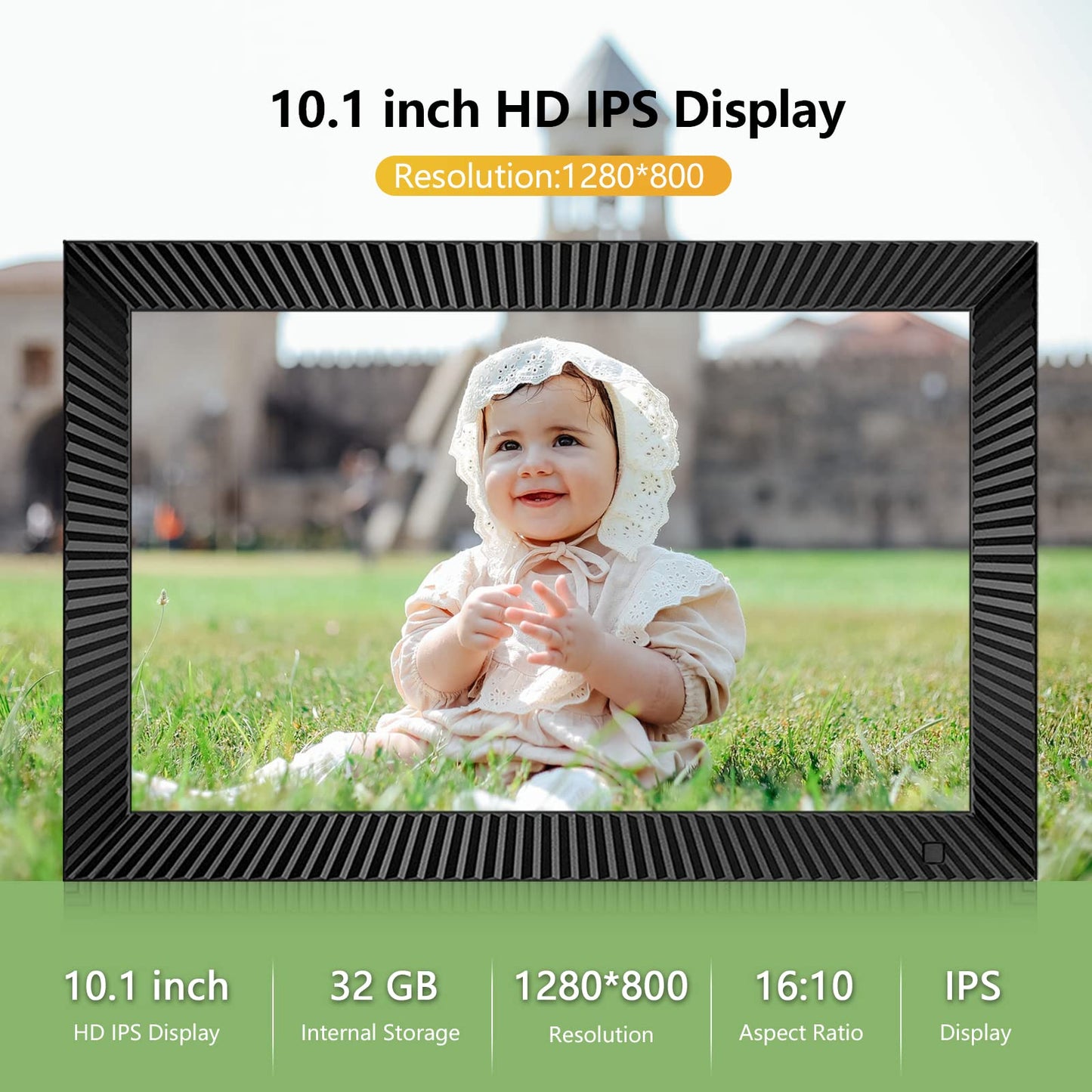 10.1" WiFi Digital Photo Frame with 32GB Storage