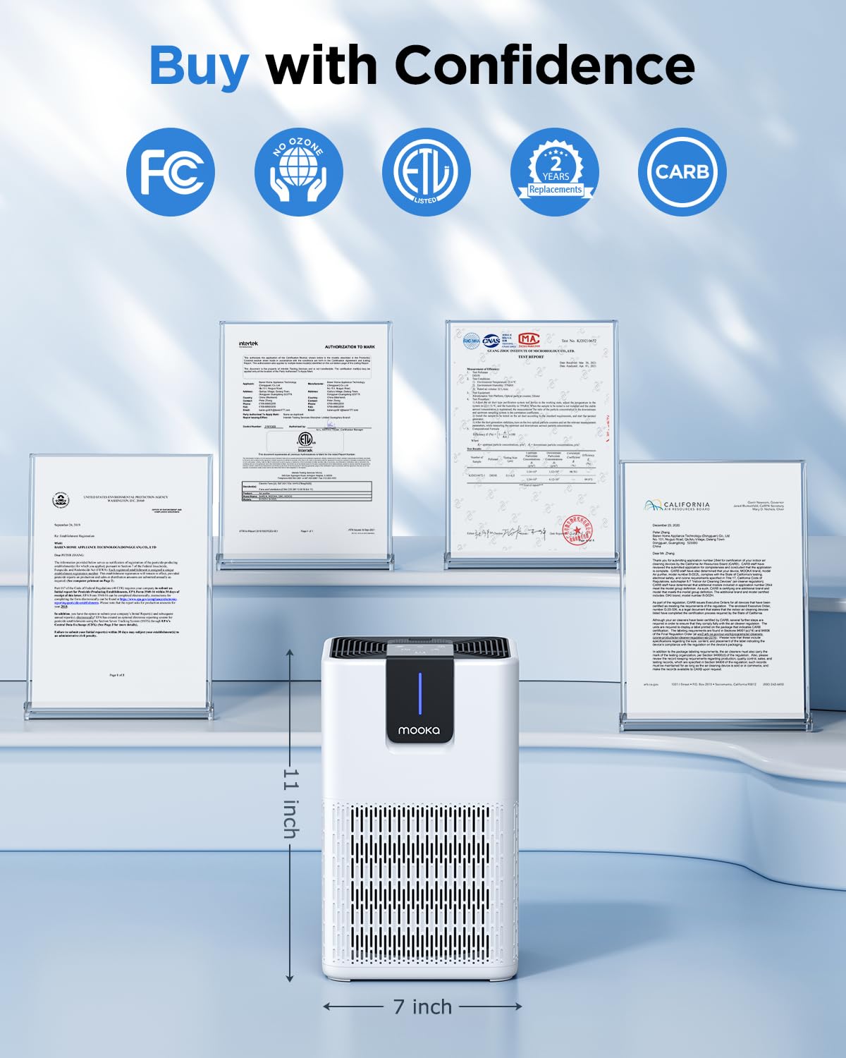 MOOKA HEPA Air Purifier for Large Rooms