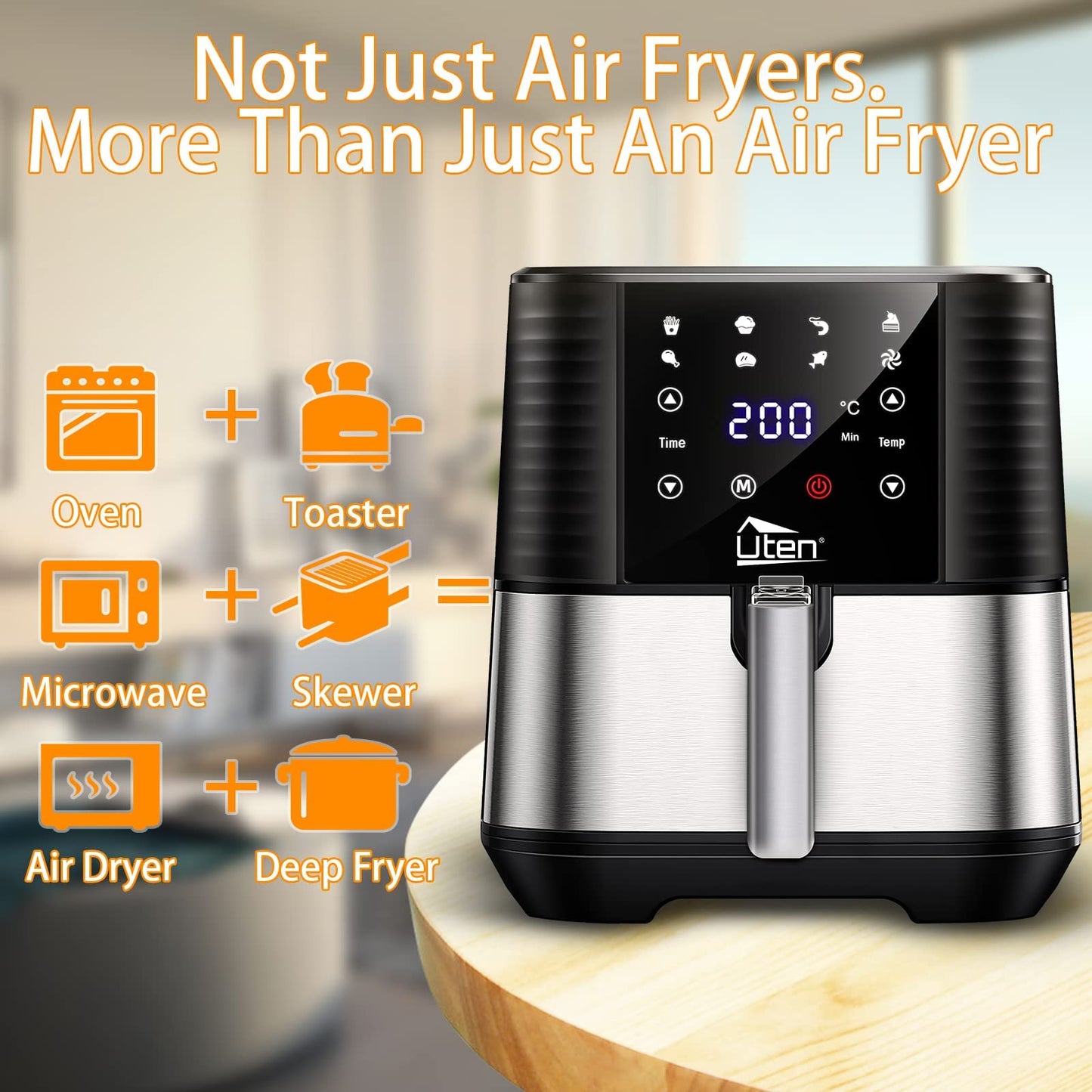 5.5L Uten Electric Air Fryer with Touchscreen