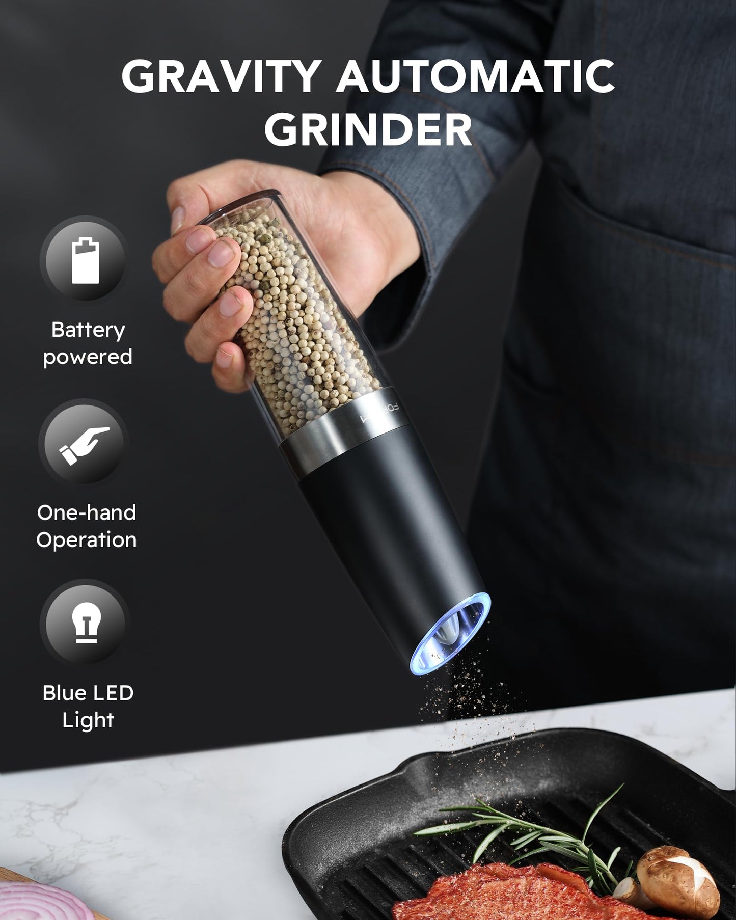 Electric Salt and Pepper Grinder Set